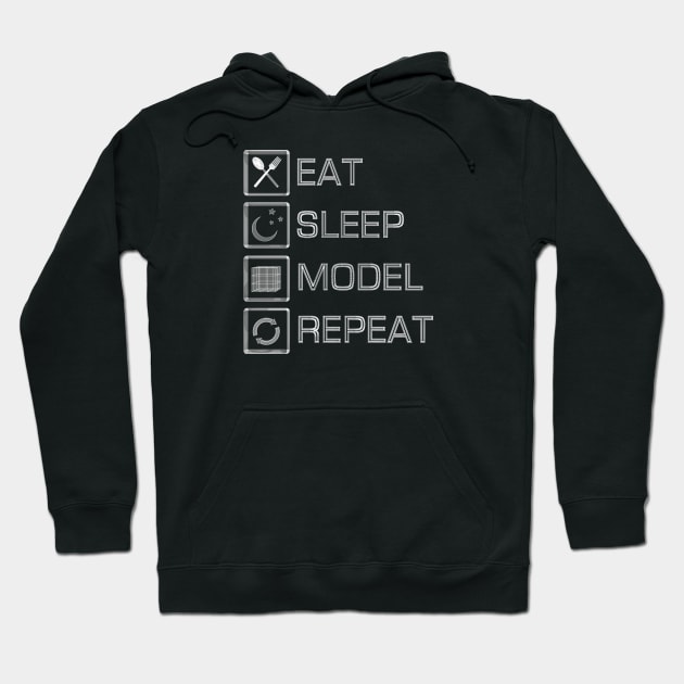 Eat Sleep Model Repeat Hoodie by CCDesign